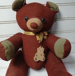 Vintage 1983 Graphics Int. 11" Teddy Bear Plush Green brown Corduroy. Condition